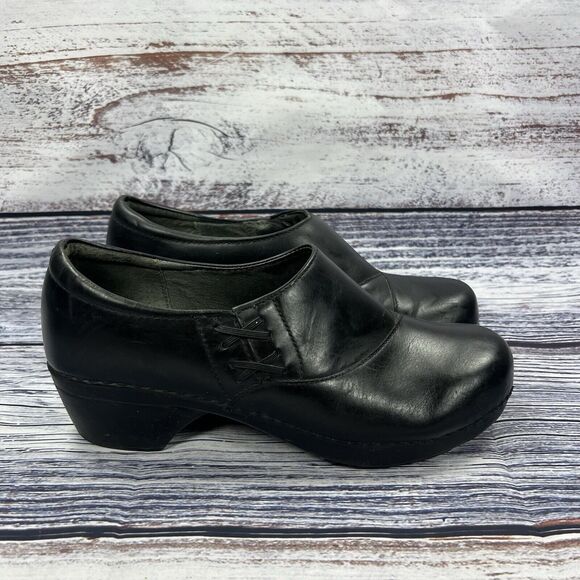 Dansko Stacie Black Leather Comfort Clogs, Women’s Size 11 - Picture 1 of 8